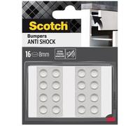 Scotch Butée adhésive Patin antichoc Anti-bruit Ø 8 mm Transparent - Lot de 16