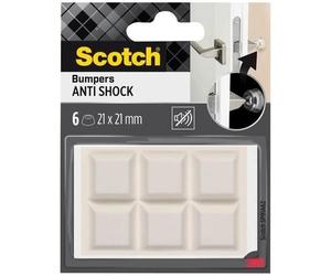 SCOTCH - Butée adhésive - Patin antichoc - Anti-bruit - Carré - 21 x 21 mm - Blanc - Lot de 6