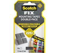 Scotch Carrés amovibles de 12,7 mm x 12,7 mm chacun | Couleur grise | Peut contenir jusqu'à 225 g par carré | Bonne résistance | Utilisations multiples | Multi-surfaces | Sans outils | Ruban adhésif