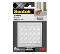 Scotch Clear Adhesive Bumper Pads 20 PCS, Self-Stick Rubber Pads 1/2" Round, Cabinet Door Rubber Bumpers, Designed to Protect Cabinets and Drawers, Sound Dampening, Transparent (SP950-NA)