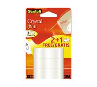 Scotch Ruban adhésif Crystal Clear 600 19 mm x 15 m 2+1