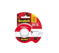 3M Scotch Crystal ruban adhésif 1 rouleau 19 mm x 25 m + 5 m GRATUIT + dévidoir manuel x12 morceau