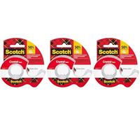 Scotch Crystal Ruban Adhésif Transparent, 1 Rouleau sur le Dévidoir Manuel 19 mm x 25 m - Ruban Adhésif Transparent à Usage Général pour l'Ecole, la Maison et le Bureau (Lot de 3)