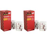 Scotch Crystal Ruban Adhésif Transparent, Multi-Pack, 8 Rouleaux, 19mm x 33 m - Ruban Adhésif Transparent à Usage Général pour l'Ecole, la Maison et le Bureau (Lot de 2)