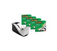 3M Scotch C60 Dérouleur manuel argent + 1 rouleau de Scotch Magic 19 mm x 33 m x12 morceau