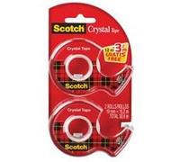 Scotch Dérouleur manuel Crystal 2 rouleaux 19 mm x 12 m + 3,2 m gratuit x24