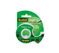 3M Scotch Magic ruban adhésif 1 rouleau 19 mm x 7,5 m + 1 dérouleur manuel x12 morceau