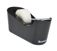 Scotch Dévidoir de Ruban C18, Noir + Magic Tape, 1 Rouleau, 19 mm x 33 m | Dévidoir Rechargeable pour la Maison et le Bureau avec Ruban Adhésif Universel pour Réparer Documents, Étiqueter et Sceller
