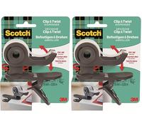 Scotch Dévidoir de Ruban Clip&Twist C19, Gris, Rechargeable + 1 Rouleau de Ruban invisible Scotch Magic, 19 mm x 8,89 m - Idéal pour le Bureau et la Maison (Lot de 2)