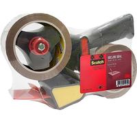 Scotch Dévidoir Pistolet + Ruban Secure Seal, Marron, 2 Roul., 50mm x 66m | Ruban d’Emballage Résistant pour Sceller Colis et Cartons en Toute Sécurité, Forte Adhérence, Résiste aux Déchirures