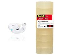 Scotch Distributeur de Ruban Adhésif Chat - 1 Distributeur de Ruban Adhésif + 1 Rouleau Ruban Magique Scotch & Ruban Adhésif Transparent 508-8 Rouleaux - 19mm x 33m - Ruban Adhésif