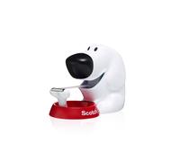Scotch Distributeur de ruban adhésif de bureau en forme de chien C31 blanc avec ruban adhésif transparent Magic 19 mm x 7,5 m