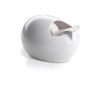 Scotch Distributeur de ruban adhésif de bureau en forme de galet C36 Karim Rashid blanc avec ruban adhésif de bureau invisible Magic, transparent, 19 mm x 7,5 m