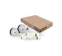 Scotch Distributeur de ruban adhésif en acier inoxydable, argenté + Scotch Magic Tape, fabriqué avec 66% d'adhésif végétal, 19 mm x 13,9 m, 2 distributeurs portables + 4 rouleaux/paquet