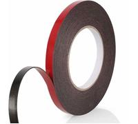 Scotch Double Face Extra Fort, 1 Rouleau (10MM*10M) Noir Mousse PE Film Rouge Imperméable et ultra Résistant aux Hautes Températu