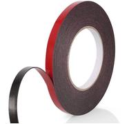 Scotch Double Face Extra Fort, 1 Rouleau (10MM10M) Noir Mousse PE Film Rouge Imperméable et ultra Résistant aux Hautes Température