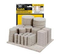 Scotch FP845-199NA Lot de 199 Patins en Feutre pour protéger Les planchers en Bois Dur, Tailles Assorties, Design Autocollant, Protection Contre Les éraflures, Les Bosses et Les Rayures Beige