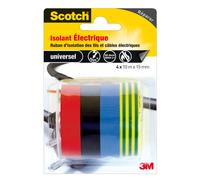 Scotch® Isolant Electrique Noir/Jaune/Vert/Bleu 10 M X 15 mm