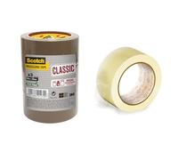 Scotch - Lot de 3 d'emballage, sans solvant, fermeture sûre, facile à dérouler & OFITURIA Ruban d'emballage transparent pour emballer des boîtes en carton pour l'expédition