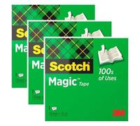 Scotch Lot De 3 Rubans Adhésif Magic 810 Invisible 19 Mm X 10 M