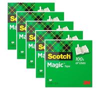 Scotch Lot De 5 Rubans Adhésif Magic 810 Invisible 19 Mm X 10 M