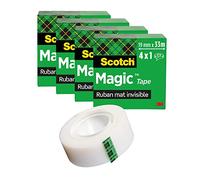 Scotch - Ruban adhésif Invisible Magic - 4 rouleaux, 19 mm x 33 m