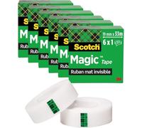 Scotch Ruban invisible Magic 19 mm x 33 m – Lot de 6