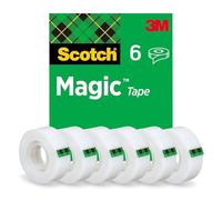 Scotch Magic Ruban Adhésif Invisible, 6 Rouleaux, 19 mm x 33 m | Ruban Adhésif Universel pour Réparation de Documents, Étiquetage et Fermeture ; Finition Mate, Invisible et Inscriptible