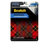 Scotch MMM859 Lot de 35 carrés adhésifs double face amovibles en caoutchouc pour fixer des objets légers