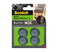 Scotch® Move & Protect Lot de 8 patins glisseurs adhésifs, gris - Ø 19 mm