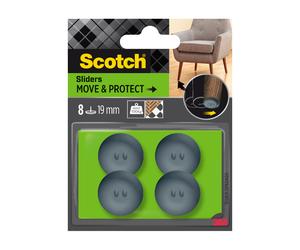 Scotch® Move & Protect Lot de 8 patins glisseurs adhésifs, gris - Ø 19 mm