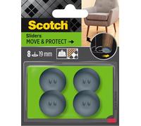 Scotch Move & Protect Sliders SP62A05, adhésif, Gris, Ø 19 mm, 8/Paquet - 100 kg