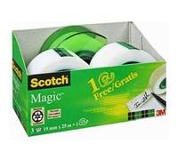 Scotch Ruban adhésif Magic 3 rouleaux 19 mm x 25 m + dérouleur gratuit x12