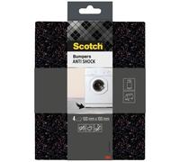 Scotch Patin antichoc en caoutchouc recyclé Noir 100 x 100 mm - Lot de 4