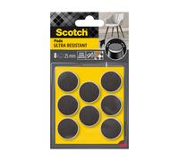 Scotch Patins Feutre Ultra résistants SP87A35, adhésifs, Gris/adhésif, Blanc, Ø 25 mm, 8/Paquet