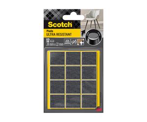 Scotch® Patin feutre bi-matière adhésif arrondi Gris/Blanc 24 x 22 mm