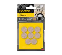 Scotch – Patin glisseur Extra Soft – Feutre laine adhésif rond Ø 22 mm – Beige – Lot de 8