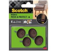 Scotch® Move and Protect Lot de 4 patins glisseurs alvéolés à clouer marron - Ø 22 mm
