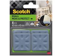 Scotch®Patin glisseur alvéolé adhésif Gris 40 x 40mm