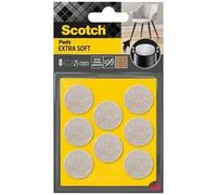 SCOTCH - Patin glisseur - Adhésif - Feutre laine - Extra soft - Rond - Ø 25 mm - Beige - Lot de 8