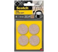 SCOTCH - Patin glisseur - Adhésif - Feutre laine - Extra soft - Rond - Ø 34 mm - Beige - Lot de 4