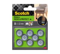 Scotch Patin glisseur adhésif nid d’abeille, Gris, Diamètre 22 mm
