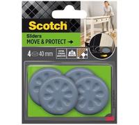 Scotch®Patin glisseur alvéolé adhésif Gris Ø 40 mm