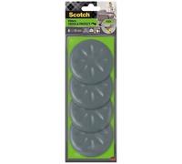 SCOTCH - Patin glisseur - Adhésif - Rond à alvéoles - Ø 80 mm - Gris - Lot de 4