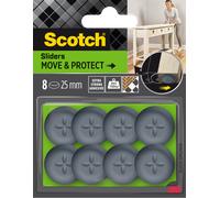 Scotch®Patin glisseur alvéolé adhésif Gris Ø 25 mm