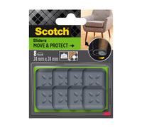 Scotch®Patin glisseur alvéolé adhésif Gris 24 x 24mm