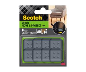 Scotch®Patin glisseur alvéolé adhésif Gris 24 x 24mm
