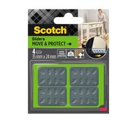 Scotch®Patin glisseur alvéolé adhésif Gris 35 x 24mm