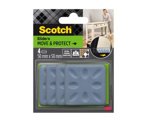 Scotch® Patin glisseur alvéolé adhésif Gris 50 x 50 mm