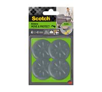 SCOTCH - Patin glisseur - Adhésif - Rond à alvéoles - Ø 40 mm - Gris - Lot de 4